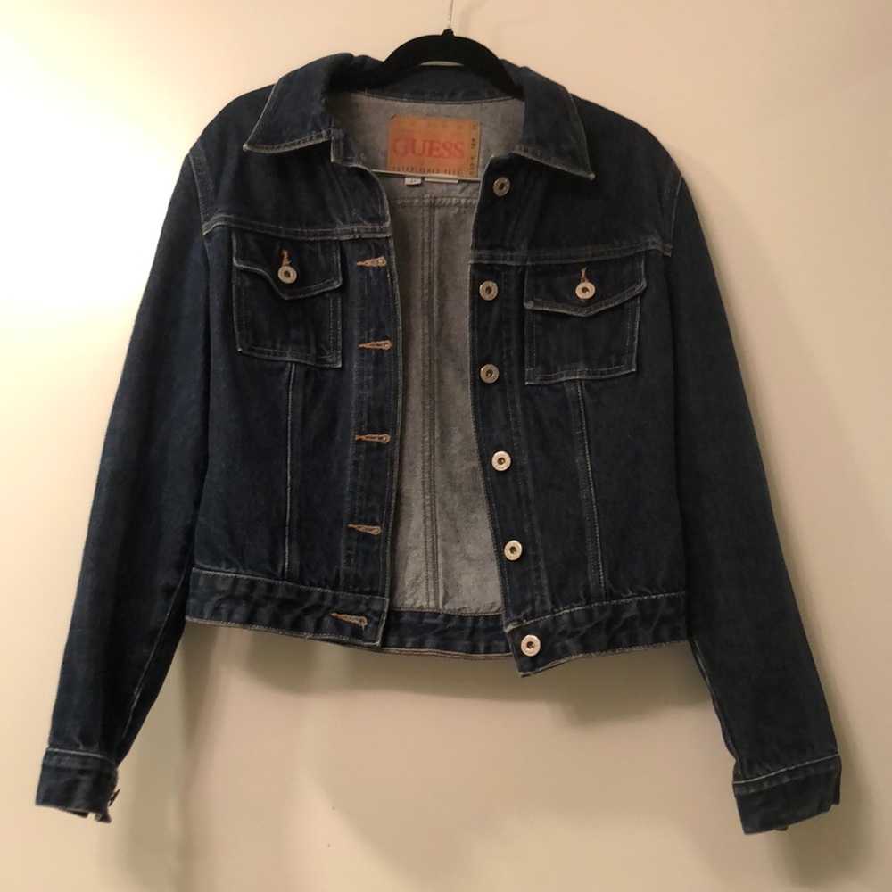 90s Guess Dark Blue Denim Jean Jacket